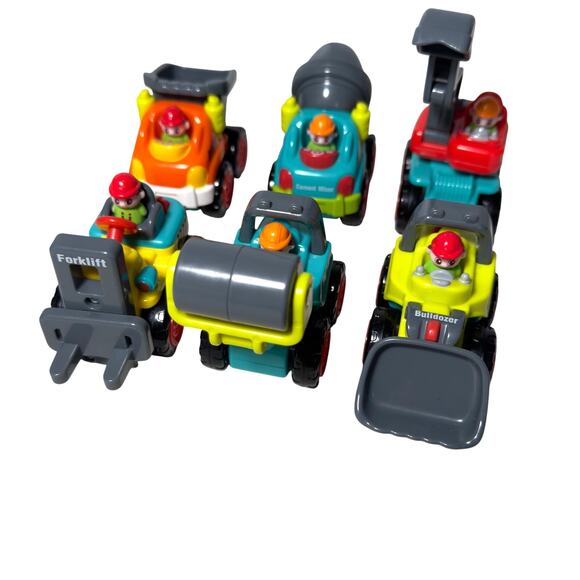 Mini Construction Vehicles Lot Of 6 Huile Toys - Picture 1 of 10
